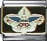 Eagle emblem - enamel 9mm Italian charm - Click Image to Close
